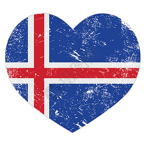 海军旗素材冰岛心脏反转旗插画
