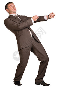 商务人士拉绳子经理老板企业家套装商务成人顾问领导者男性手臂背景图片