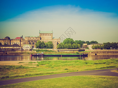德累斯顿的Elbe河背景图片