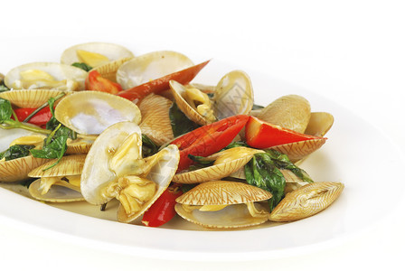 冲浪蛤蜊熟的蔬菜高清图片