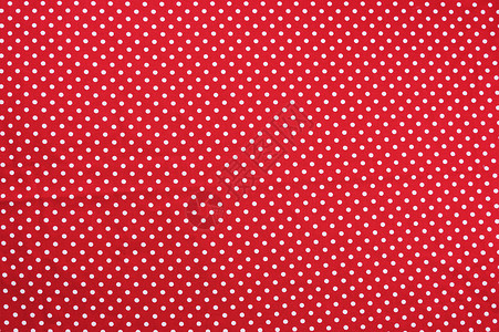 红色和白色圆点桌布纹背景图片