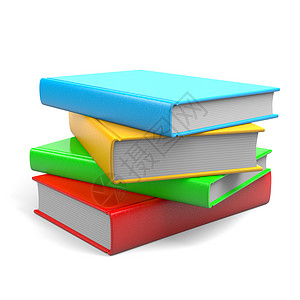 书本堆叠静物教育黄色学习团体红色蓝色绿色插图背景图片