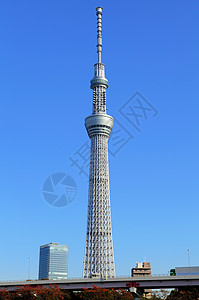 日本无线电塔景点游客收音机墨田天空电视晴空地标城市高清图片