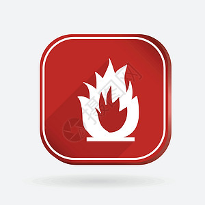 icon火颜色正方图标篝火正方形插图火焰烧伤活力按钮危险阴影互联网设计图片
