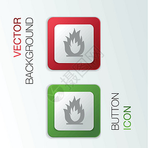 火警按钮火警标志火球阴影活力蓝色危险烧伤警告火焰插图警报设计图片