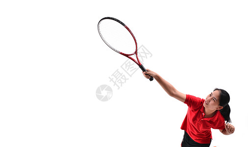 孤立的网球运动员服务娱乐闲暇女士球拍女孩锻炼游戏女性运动背景图片