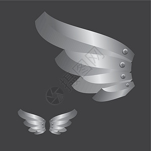 艺术金属翅膀标签庆典桂冠插图奖章勋章数字横幅背景图片