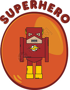 超级卡通英雄人物帮助卡通片男人插图男生男性救主化身漫画超级英雄背景图片