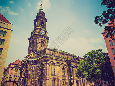 德累斯顿教堂十字教会背景图片