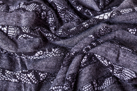特写灰色松银线材料衣服针线活风格服装网络褶皱编织缝纫奢华背景图片