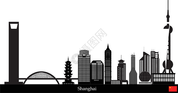 浦东30上海天线天际旅游摩天大楼旅行珍珠塔金融都市城市地标世界插画