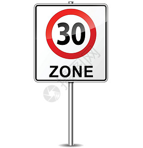 矢量速度限制区号红色运输邮政路标警告黑色法律城市安全白色插画