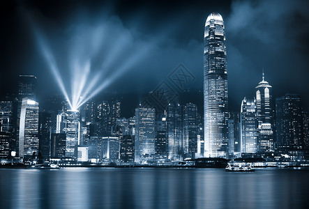 香港夜景观建筑物地球商业技术金融旅行美丽旅游城市背景图片