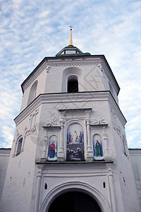修道院塔楼建筑背景图片