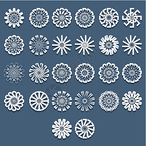 螺旋图案模板集星星团体地球品牌圆圈商业圆形漩涡插图白色背景图片