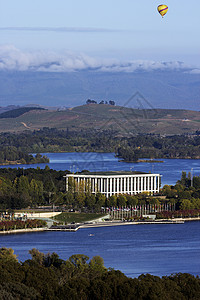 澳大利亚国家图书馆     堪培拉建筑学天线气球旅行图书馆建筑背景图片