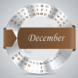 棕色丝带2015年12月15日日历设计设计图片