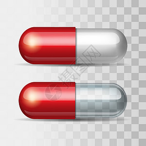 缓解剂红药丸 白色和透明科学剂量制药药片止痛药健康治愈化学医院治疗设计图片