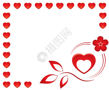 valentine 卡片礼物横幅装饰品边界网络庆典红色风格框架明信片背景图片