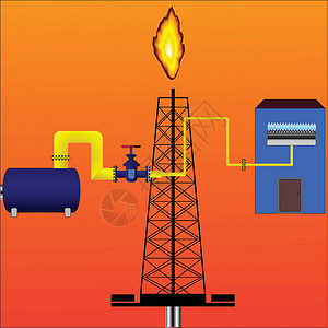 天然气阀门天然气丙烷管道烹饪丁烷危险管子火焰工厂螺栓方言插画