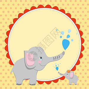 带大象的智能卡绘画艺术动物园插图动物幸福灰色文化野生动物乐趣背景图片