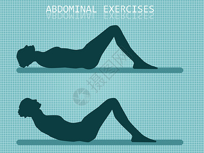 腹部操练脉冲女性男人有氧运动运动女孩心电图训练身体图表背景图片