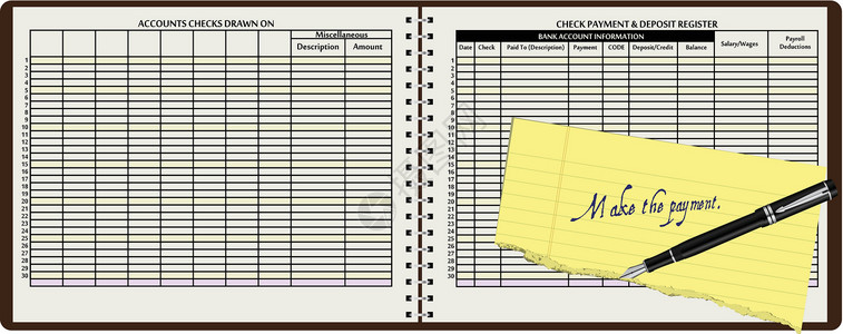 账本明细支付款项插画