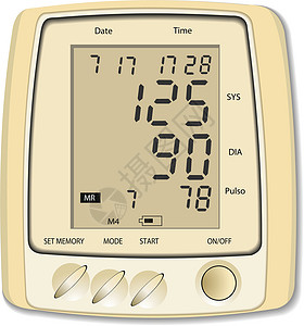 舒张压血压监测仪 医疗舱顶插件矢量说明设计图片