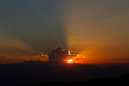 非洲日落旅游太阳风景背景图片
