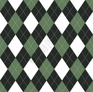 无缝菱形图案 钻石形状背景棉布墙纸纺织品毛衣格子织物插图白色袜子绿色背景图片