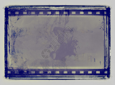 电影框带有文本或图像空间的 Grunge 胶片框边缘噪音相机艺术面具胶卷插图划痕古董刷子背景