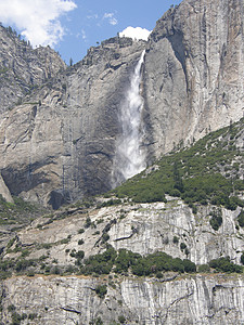 约塞米特瀑布公园国家风景戏剧性环境瀑布地景高清图片