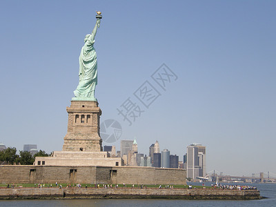 纽约市自由女神明会国家入籍权利城市地标礼物火炬长袍火焰移民背景图片