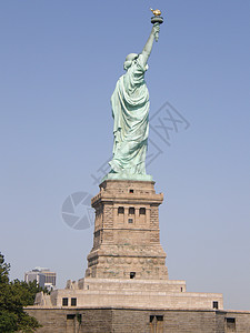纽约市自由女神明会观光移民自由礼物游客权利女士港口长袍纪念碑背景图片