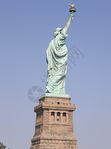 纽约市自由女神明会自由权利游客礼物火焰纪念碑吸引力入籍雕像港口背景图片