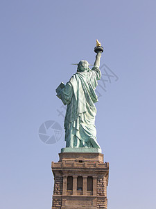 纽约市自由女神明会入籍自由长袍移民权利雕塑地标吸引力女士观光背景图片