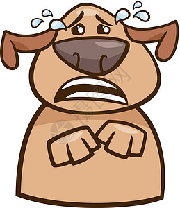 哭泣的剪贴画哭泣的狗狗漫画插图设计图片