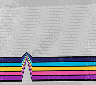 彩虹墙含有文字位置 矢量的抽象原始背景装饰砖块插图海浪墙纸卡片创造力风格艺术娱乐插画