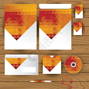 矢量公司身份 三角形图案设计 几何巴品牌广告技术小册子推广插图框架文件夹信封商业背景图片