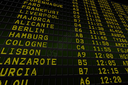 黑色机场离开板牌控制板飞机场计算机航空绘图旅行旅游木板机械插图背景图片