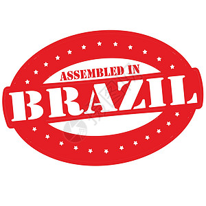 在巴西集会墨水拼凑星星矩形橡皮红色椭圆形背景图片