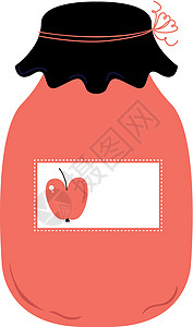 苹果果酱果酱罐时尚苹果罐创意项目的原始插图插画