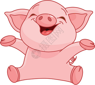 小猪婴儿微笑标签标识绘画农场卡通片腮腺炎小牛拥抱背景图片
