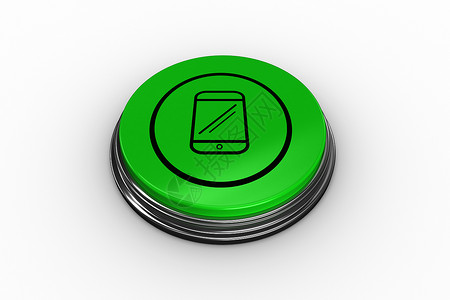 按钮上智能手机图形的复合图像数字屏幕插图技术绿色电话计算机绘图圆圈展示背景图片