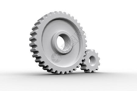 白色齿轮和车轮连接插图绘图机械工程计算机机器背景图片