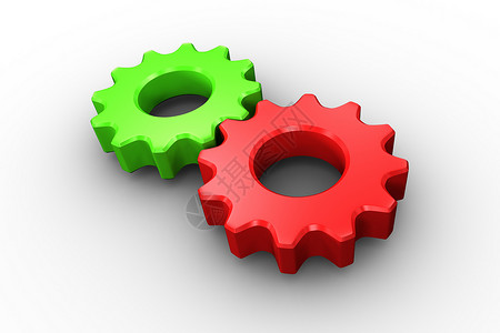 红色 绿色绿形和车轮绘图计算机工程齿轮插图机器机械背景图片