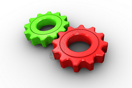 红色 绿色绿形和车轮插图计算机机器绘图齿轮机械工程背景图片