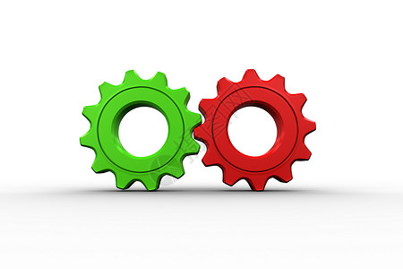红色 绿色绿形和车轮机器插图齿轮绘图计算机工程机械背景图片