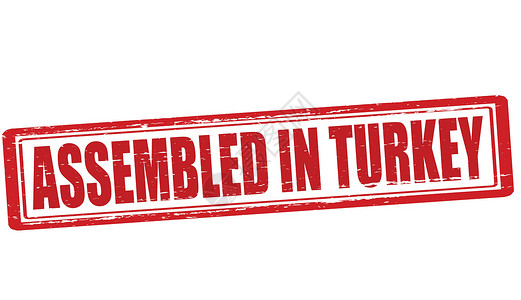 在土耳其集结墨水拼凑红色火鸡橡皮矩形背景图片