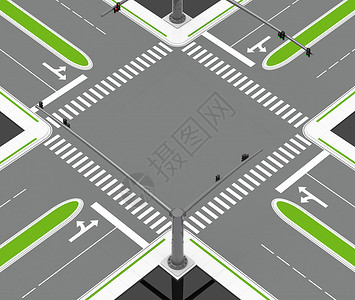 十字路口运输交通信号红绿灯街道背景图片